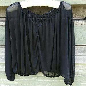 Papaya sheer black cover over blouse